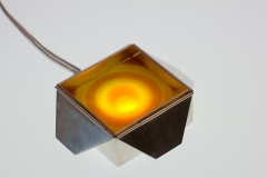 Schmucklicht ‚Schachtel’, Achatscheibe, Silber 925 geschwärzt, LED – Bild 1