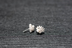 Ohrstecker, Lamellen mit Perle, Silber 925